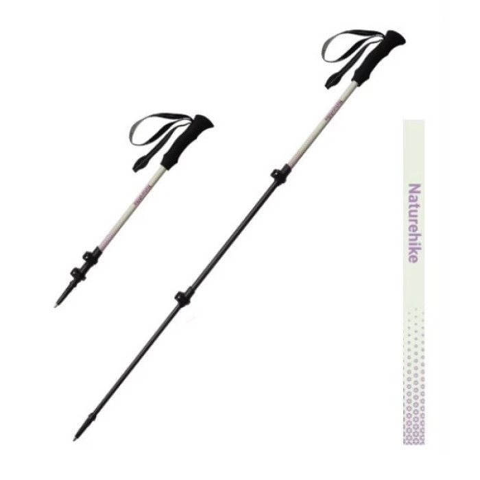 Naturehike Hoar trek EXT1-三節碳纖維登山杖(CNK2300DS010) - 紫米色(57-120cm) | 耐磨杖尖 | 高承重外鎖