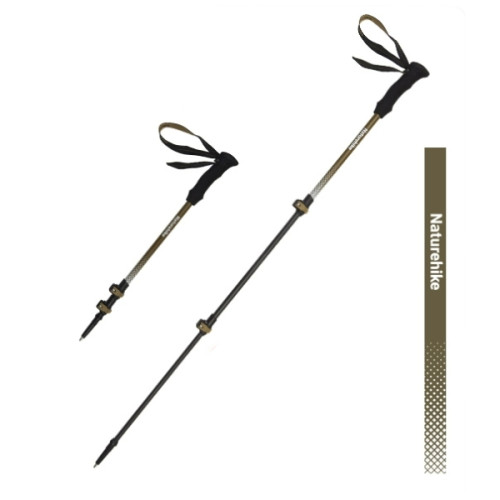 Naturehike Hoar trek EXT1-三節碳纖維登山杖(CNK2300DS010) - 棕色(57-120cm) | 耐磨杖尖 | 高承重外鎖