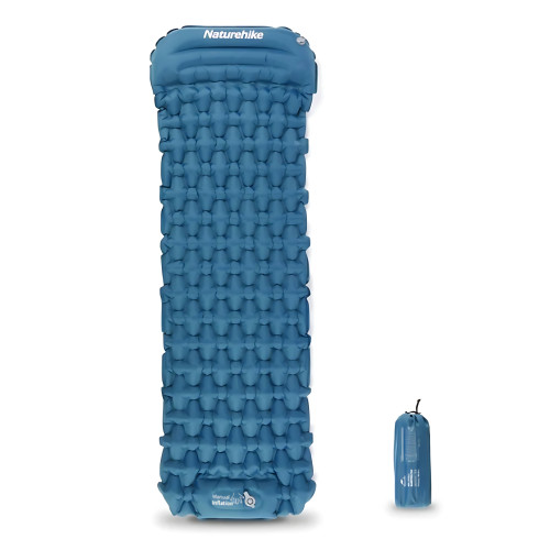 Naturehike FC-12 腳踏充氣露營睡墊(CNK2300DZ0001) - 藍色 | 內置充氣泵 | 充放雙閥