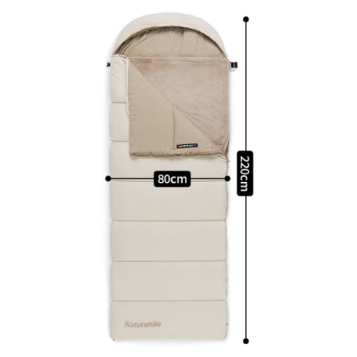 Naturehike 信封式溫控棉睡袋(CNK2300SD021) - 棕色(左拉鏈) | 快速升溫 | 獨立暖脚區