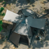 Naturehike 山坻 輕量化兩房一廳帳篷(CNK2300ZP030) - 灰色 | 雙層帳門 | 雙挑桿結構