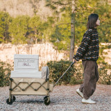 Naturehike 輕盈 可摺疊露營車(CNK2350JJ012) - 亞麻棕(小號) | 可拆車兜 | 600D雙層牛津布