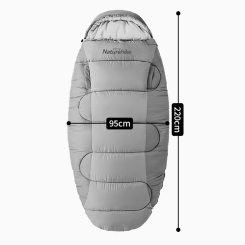 Naturehike 露營帳篷蛋形睡袋(CNK2350WS026) - 灰色(PS200) | 可伸手 | 内部空間大