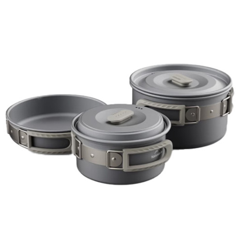 Naturehike 鋁合金露營廚具(CNK2450CF010) - 組合A | 適用2-4人 | 1.7L鍋+7吋煎鍋+1L鍋