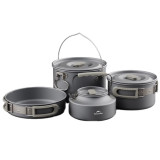 Naturehike 鋁合金露營廚具套鍋 COOKSET (CNK2450CF010) - 組合B | 適用4-7人 | 3L吊鍋+1.7L鍋+8吋煎鍋+0.8L水壺