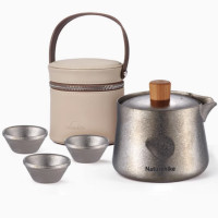 Naturehike 隨風 純鈦茶具套裝(CNK2450CF025) - 冰晶銀 | 雙層隔熱 | 内置茶濾