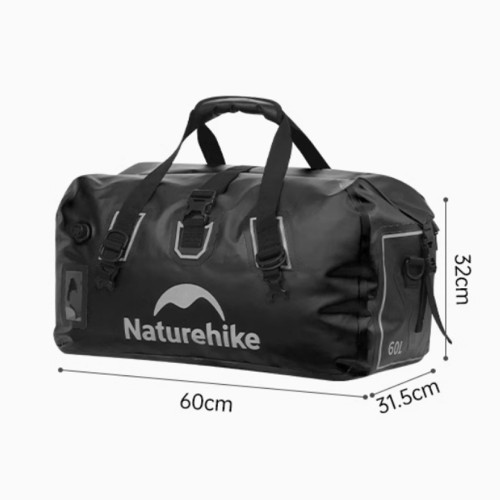 Naturehike 行旅 乾濕分離防水行李包(CNK2450XB015) - 黑色(60L) | 底部加厚 | 大容量大開口