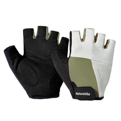 Naturehike 半指單車手套(CYY2411FS010) - 綠色-M碼 | 3D減震掌墊 | 抑菌排汗