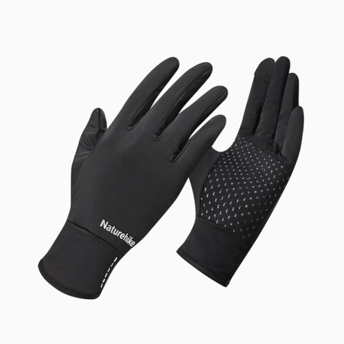 Naturehike 騎行防曬手套(CYY2421KB010) - 黑色(男款)-S碼 | 兩指翻折可觸屏 | 透氣防滑