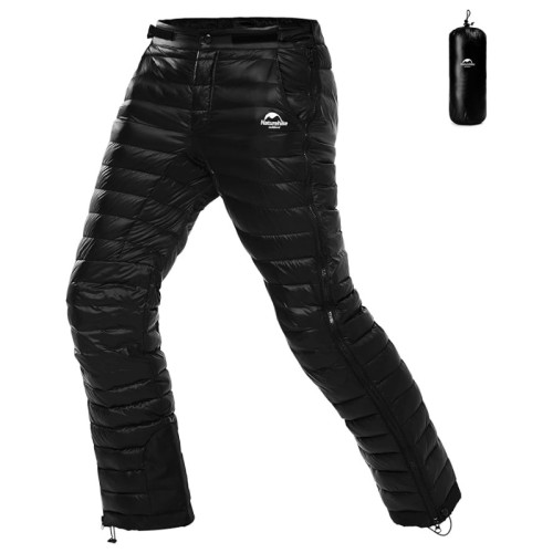 Naturehike 羽裳 雙面拉鍊鴨絨褲(CYY2441FS012) - 黑色-M碼 | 穿脫方便 | 防寒保暖