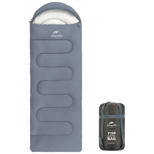 NatureHike Y150L 圓底信封睡袋(NH21MSD08) - 藍色(右開口) | 柔軟親膚 | 左右拼接