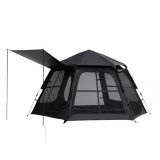 BLACKDOG 六穹 六角自動帳篷 (CBD2450WS040) - 黑色 | 3秒速開 | 七面透氣網紗