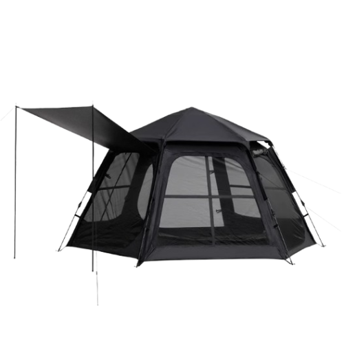 BLACKDOG 六穹 六角自動帳篷 (CBD2450WS040) - 黑色 | 3秒速開 | 七面透氣網紗
