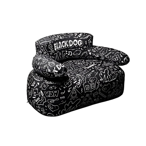 BLACKDOG 露營充氣梳化(BD-CQ23002) - 單人款(黑色) | 内置充氣泵 | 上下獨立氣室