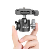 Ulanzi U-80L 阿卡側冷靴球形雲台 - 黑色 | 阿卡口快裝板 | 多角度拍攝 | 香港行貨