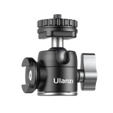 Ulanzi U-60 雙冷靴迷你金屬雲台 - 黑色 | 迷你便攜 | 萬向阻尼球形結構 | 香港行貨