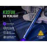 Nextorch K33 UV 365nm 1300mW USB-C充電 UV 電筒筆 | 香港行貨