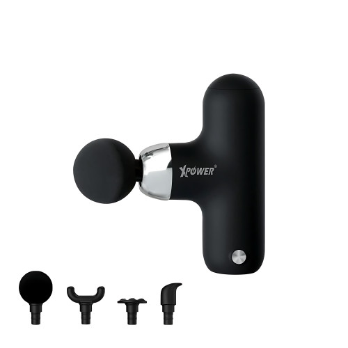 XPower MG13 超迷你肌肉按摩槍 - 黑色 | 超靜音設計 | 4種強度調較 | 香港行貨