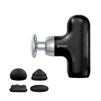 XPower MG18 超細2合1迷你熱敷按摩槍 - 黑色 | 43℃固定熱敷頭 | 熱力震動同步 | 香港行貨