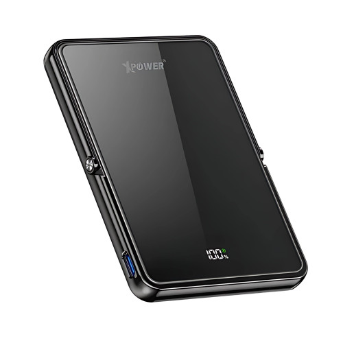 XPower M5K2 5合1鋅合金支架數顯 5000mAh 移動電源 - 黑色 | PD3.0+Qi2磁吸 | Ai智能調節 | 香港行貨
