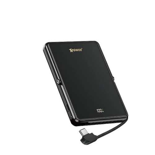 XPower M10K2 5合1鋅合金支架數顯 10000mAh 移動電源 - 黑色 | PD3.0+QI2 磁吸 | 玻璃強化鏡面 | 香港行貨