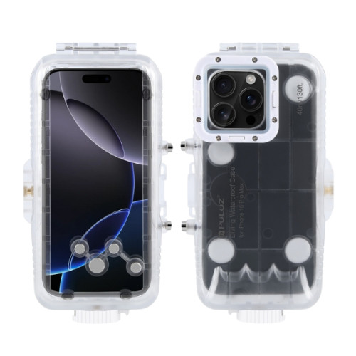 PULUZ 手機潛水防水殼( 適用蘋果手機iPhone16 ProMax) － 透明 | 40公尺深度防水 | 潛水密封