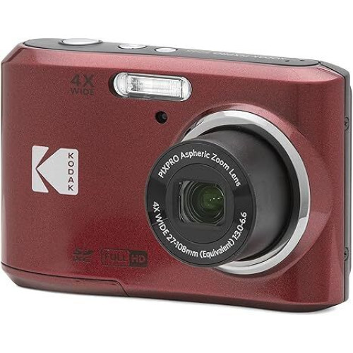 Kodak 柯達 PIXPRO FZ45 數碼相機 - 紅色 | 4倍光學變焦 | 27公釐廣角鏡頭 | 香港行貨