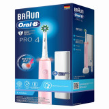 Braun Oral-B Pro 4 充電電動牙刷 - 粉色 | 敏感牙齒刷牙模式 | 360度控壓護齦小光環 | 香港行貨