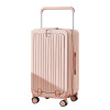 Saikit 中置寬桿抗摔行李箱 - 粉色(22寸) | USB+TC充電口 | 摺叠杯架+側邊小挂鈎