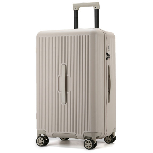 極簡·輕奢質感拉桿行李箱 - 米色(24寸) | 乾濕分離袋 | 輕音萬向輪 | 立體深倉
