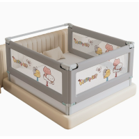 兒童垂直升降床欄 | 灰色小瑤瑤車 | 1.5m護欄 | 28檔高度調節 | 高度可達98CM (全套裝)