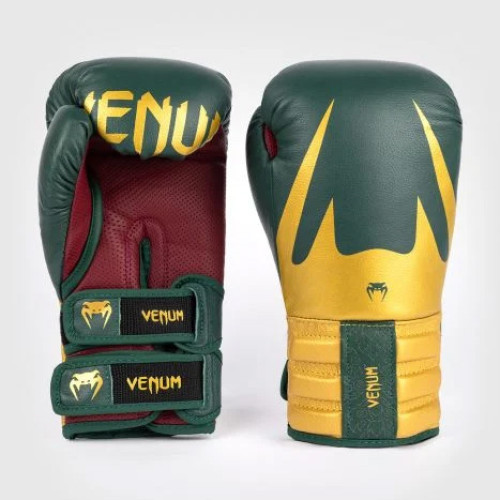 Venum Reverso 拳擊手套-祖母綠/金色（16 Oz） | 多層緩震泡棉 | 符合自然握拳曲線 | 香港行貨