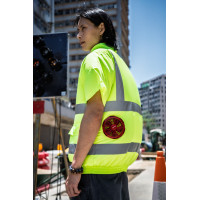 TUMAX 空調服 2025新款 XSTRAP Standard 24V 涼感空調服【短袖套裝】 黃色帶反光條  3XL碼