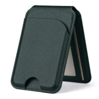 適用 iPhone MagSafe 磁吸卡包 - 綠色 | 卡夾手機支架二合一｜輕薄便攜 | 強力磁吸穩固