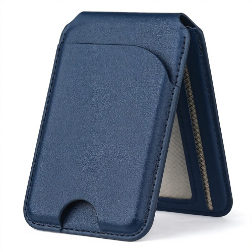 適用 iPhone MagSafe 磁吸卡包 - 藍色 | 卡夾手機支架二合一｜輕薄便攜 | 強力磁吸穩固