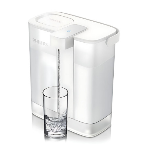 Philips AWP2980WH/97 輕攜電動濾水機 - 透明白 | Micro X-Clean 多重過濾 | 一按即出 | 香港行貨