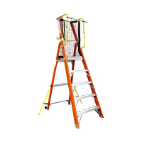 SMAAT SL120-105 單面纖維梯台 - 5級連平台(連梯網) | 防滑梯腳 | 護欄範圍提升 | 香港行貨