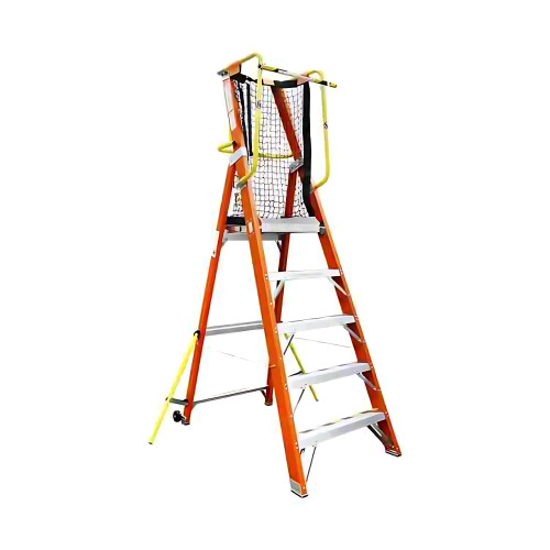 SMAAT SL120-105 單面纖維梯台 - 5級連平台(連梯網) | 防滑梯腳 | 護欄範圍提升 | 香港行貨