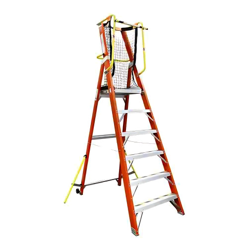 SMAAT SL120-106 單面纖維梯台 - 6級連平台(連梯網) | 防滑梯腳 | 護欄範圍提升 | 香港行貨