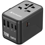 Verbatim GaN III 70W 通用旅行轉插 32124 (UTA-09) | 黑色