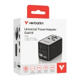 Verbatim GaN III 70W 通用旅行轉插 32124 (UTA-09) | 黑色