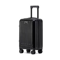 多功能前開蓋20吋拉桿行李箱 - 黑色 | 順滑靜音萬向輪 | 摺叠杯架 | USB充電口 多功能前開蓋20吋拉桿行李箱 - 黑色 | 順滑靜音萬向輪 | 摺叠杯架 | USB充電口