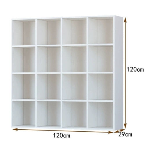 簡約方格儲物木櫃-白色16格（120*29*120cm） | 16mm厚板 | 全四邊精細封邊