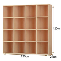 簡約方格儲物木櫃-橡木色16格（120*29*120cm） | 16mm厚板 | 全四邊精細封邊