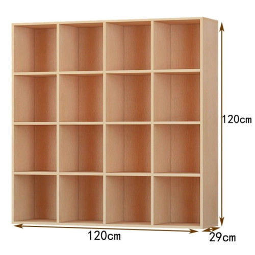 簡約方格儲物木櫃-橡木色16格（120*29*120cm） | 16mm厚板 | 全四邊精細封邊