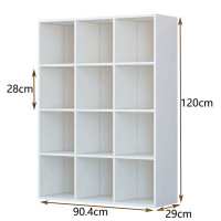 簡約方格儲物木櫃-白色12格（90*29*120cm） | 16mm厚板 | 全四邊精細封邊