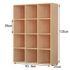簡約方格儲物木櫃-橡木色12格（90*29*120cm） | 16mm厚板 | 全四邊精細封邊