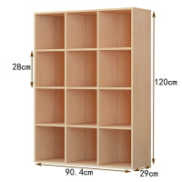 簡約方格儲物木櫃-橡木色12格（90*29*120cm） | 16mm厚板 | 全四邊精細封邊