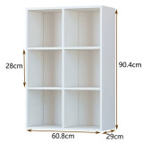 簡約方格儲物木櫃-白色6格（60*29*90cm） | 16mm厚板 | 全四邊精細封邊