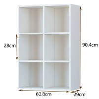 簡約方格儲物木櫃-白色6格（60*29*90cm） | 16mm厚板 | 全四邊精細封邊